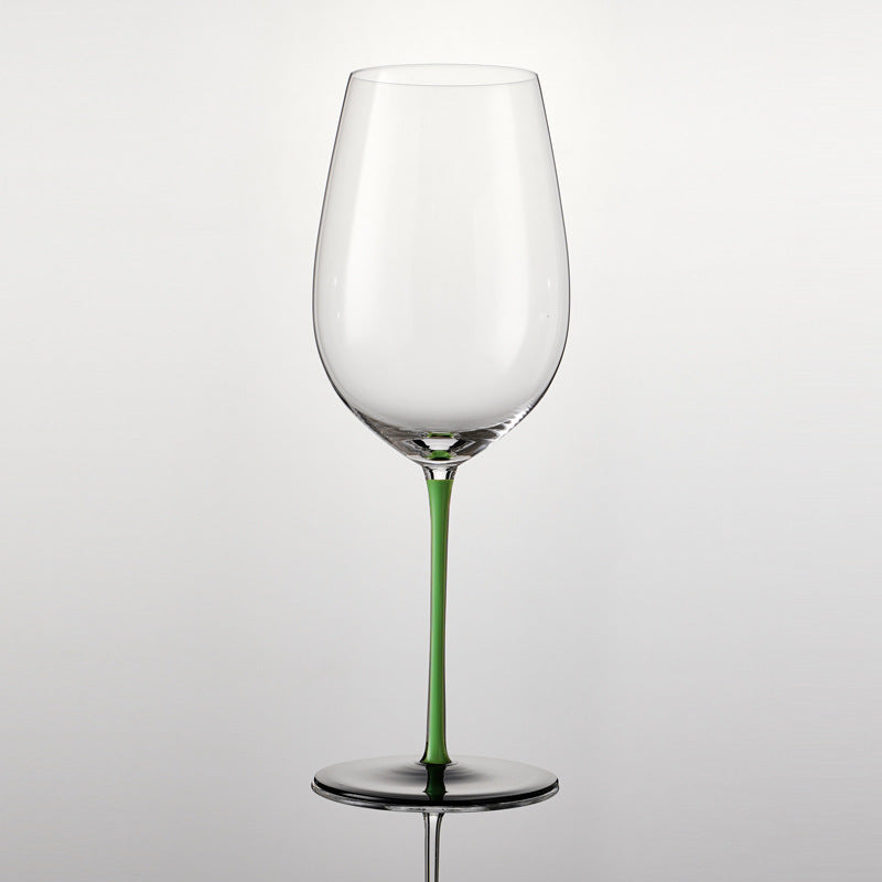 Lead-Free Crystal Wine Glasses with Colorful Stems and Standout Black Bases
