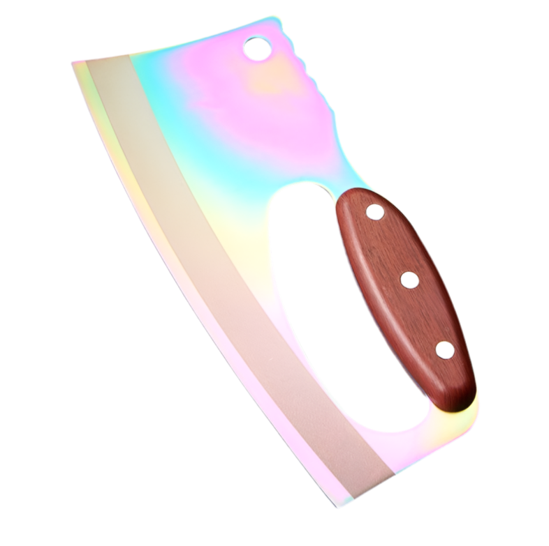 Colorful Kitchen Knife with Wood Grain Handle