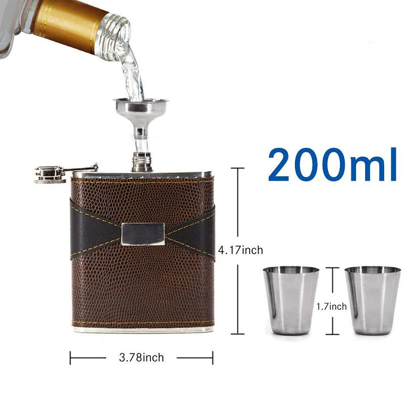 Stainless Steel Flask Set with Two Cups