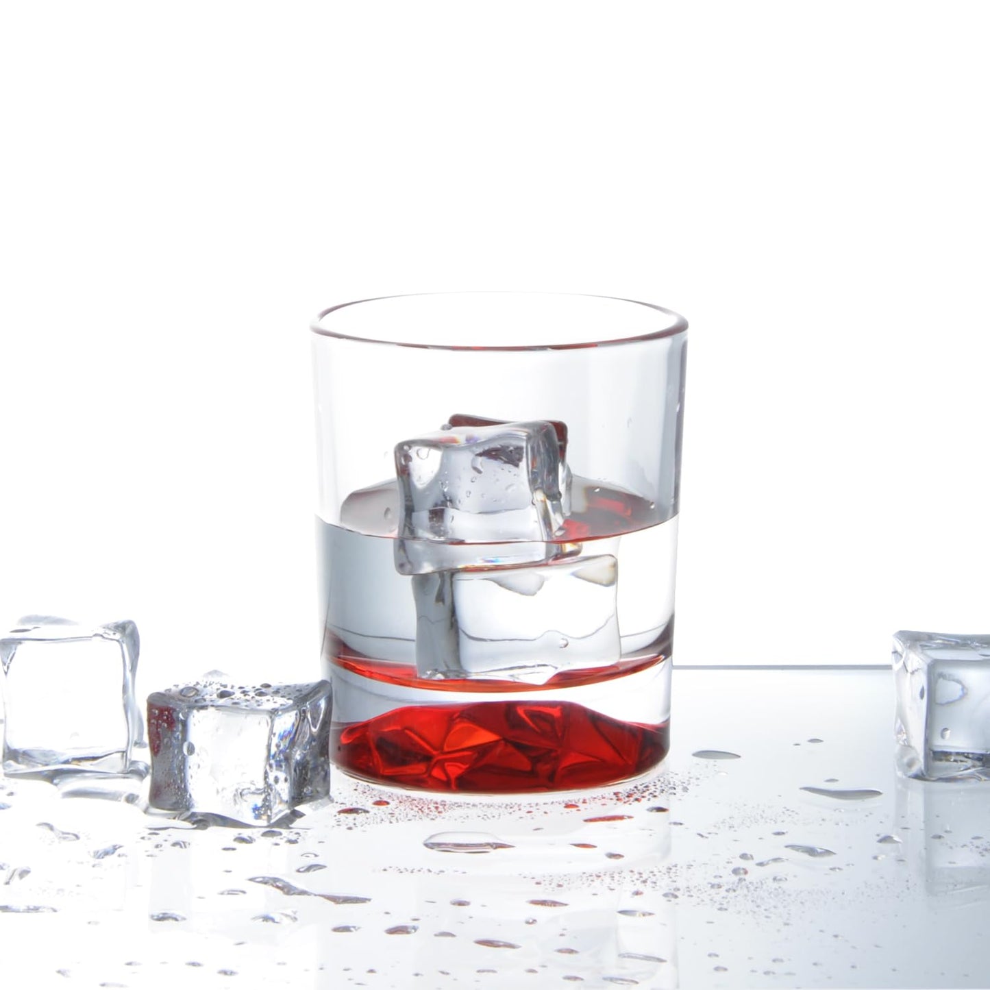 inmute Mesa Drinking Glasses, Double Old Fashioned Glasses for Home Bar, 8.5 oz Colored Mountain Base Glassware Set of 4, Rocks Glasses and Whiskey Glasses set for Bourbon, Scotch