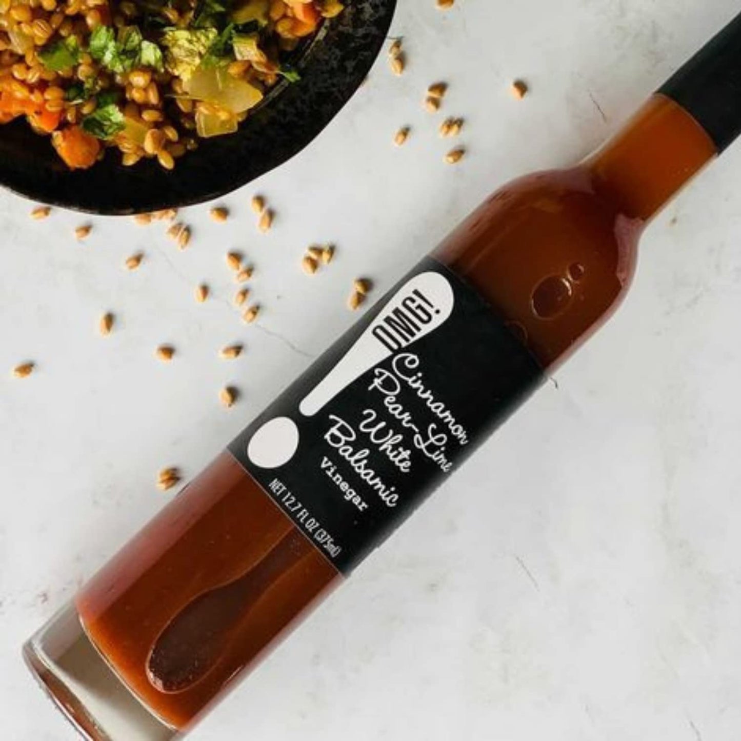 OMG! Oils: Cinnamon Pear-Lime White Balsamic Vinegar (Perfect for Dipping, Marinades, Glazing and Topping!), 375ml/12.7oz…