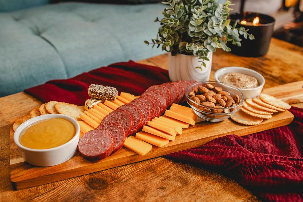 Yukon Gift Basket by Dan the Sausageman - Featuring Naturally Smoked 100% Beef Summer Sausages, Wisconsin Cheddar Cheese, Specialty Sweet Hot Mustard, Grainy Dijon, Flavor Infused Almonds, Crackers, and Sweets