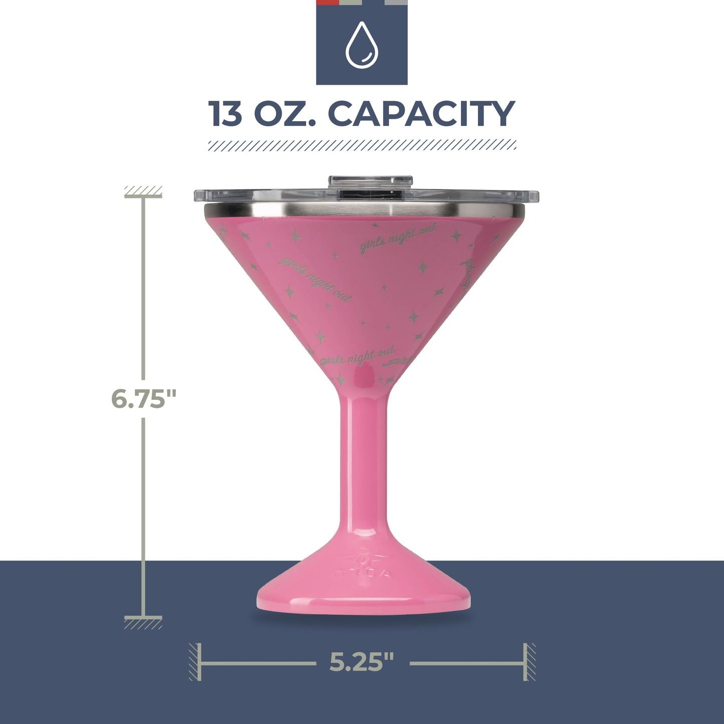 ORCA Tini 13 oz Insulated Martini Glass | Travel Cup for Bridesmaids, Your Bride-to-Be Stainless Steel Tumbler for Every Bachelorette Party, Bar Carts, or Lounging on Poolside Patios — Girls Night Out