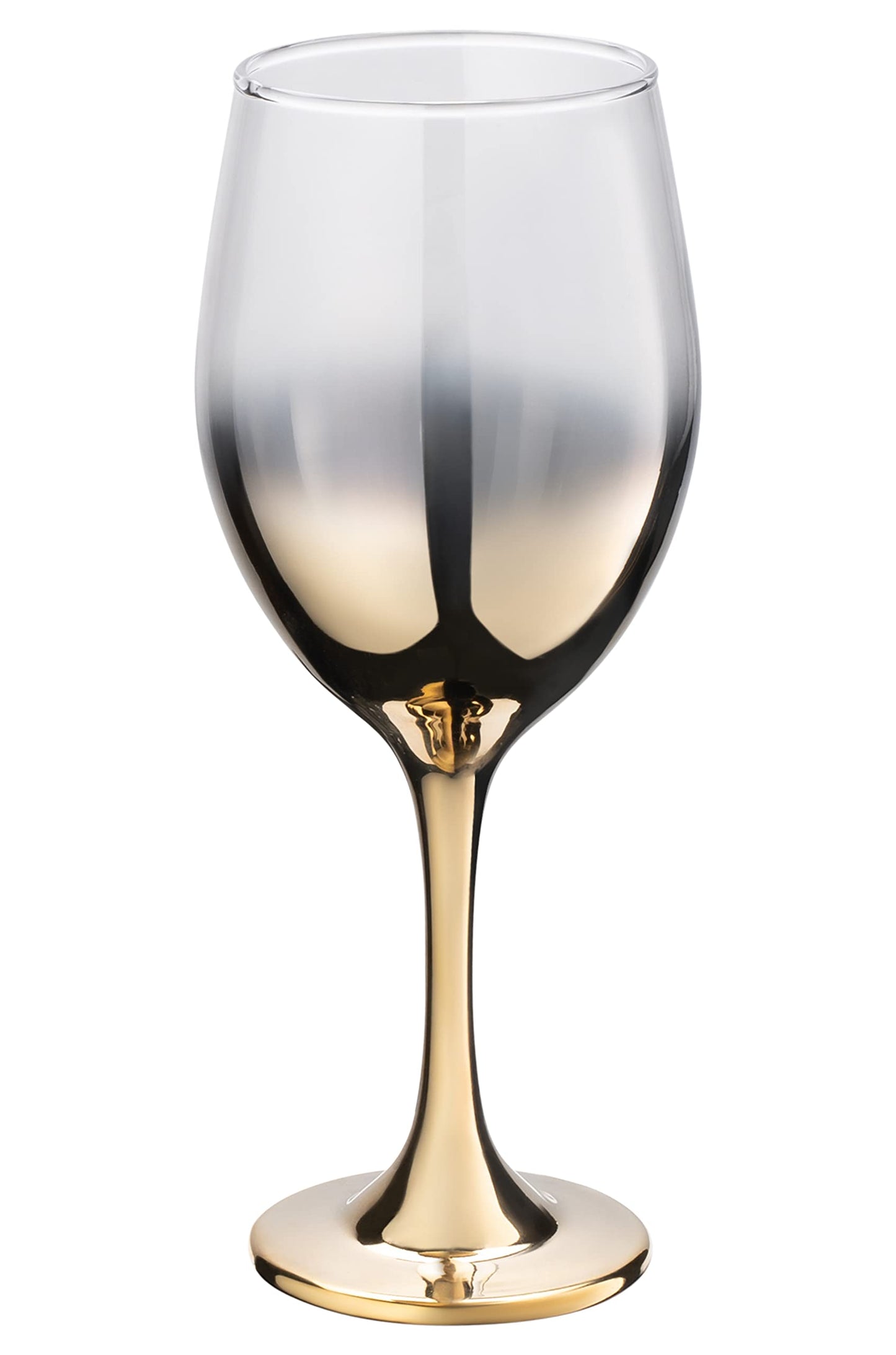Vikko Décor Gold Ombre Wine Glasses: 14 Ounce Fancy Wine Glasses With Stem for Red and White Wine – Thick and Durable – Dishwasher Safe Goblets – Great Gift Idea – Set of 6 Decorative Wine Glasses…