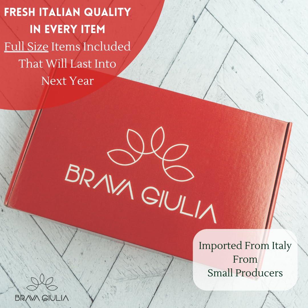 Brava Giulia Selections Gift Box | Premium Gourmet Italian Aged Via Farini Balsamic Vinegar Of Modena And Zahara Extra Virgin Olive Oil Imported From Italy