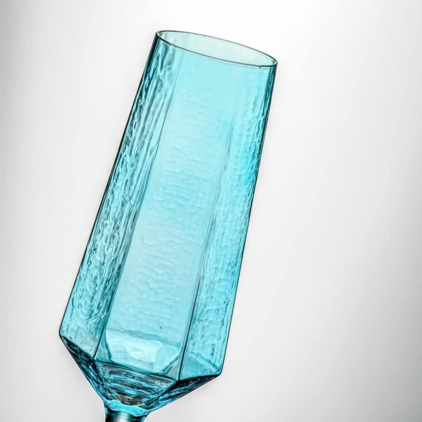 Luminthra 8 Oz. Blue Crystal Champagne Flutes, Elegant Flutes Set of 2 for Weddings, Anniversaries, and Christmas (Blue) (Blue,2 count)
