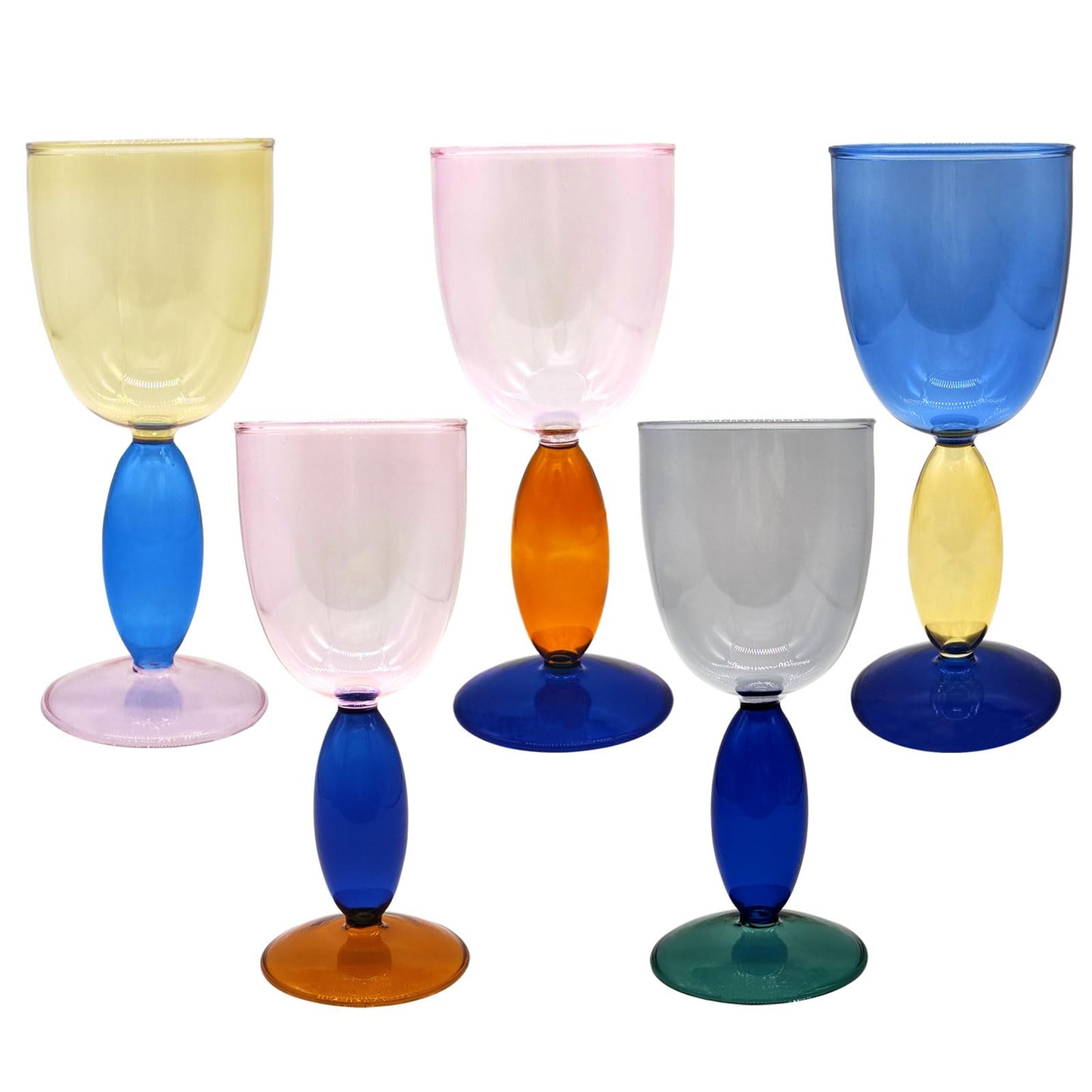 Creative Wine Glasses, 13.5 oz Red Wine Glass Colorful Wine Glass Goblet Wine Cocktail Juice Glass for Party Dinner Wedding Festival Kitchen Bar Celebration (1Pcs) (5)