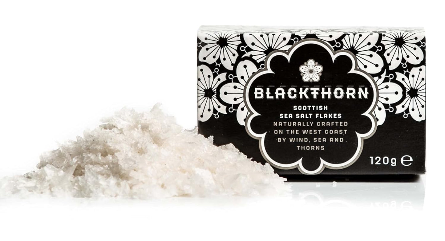 Blackthorn Scottish Gourmet Sea Salt Flakes - Natural and Unrefined, 4.25oz Box