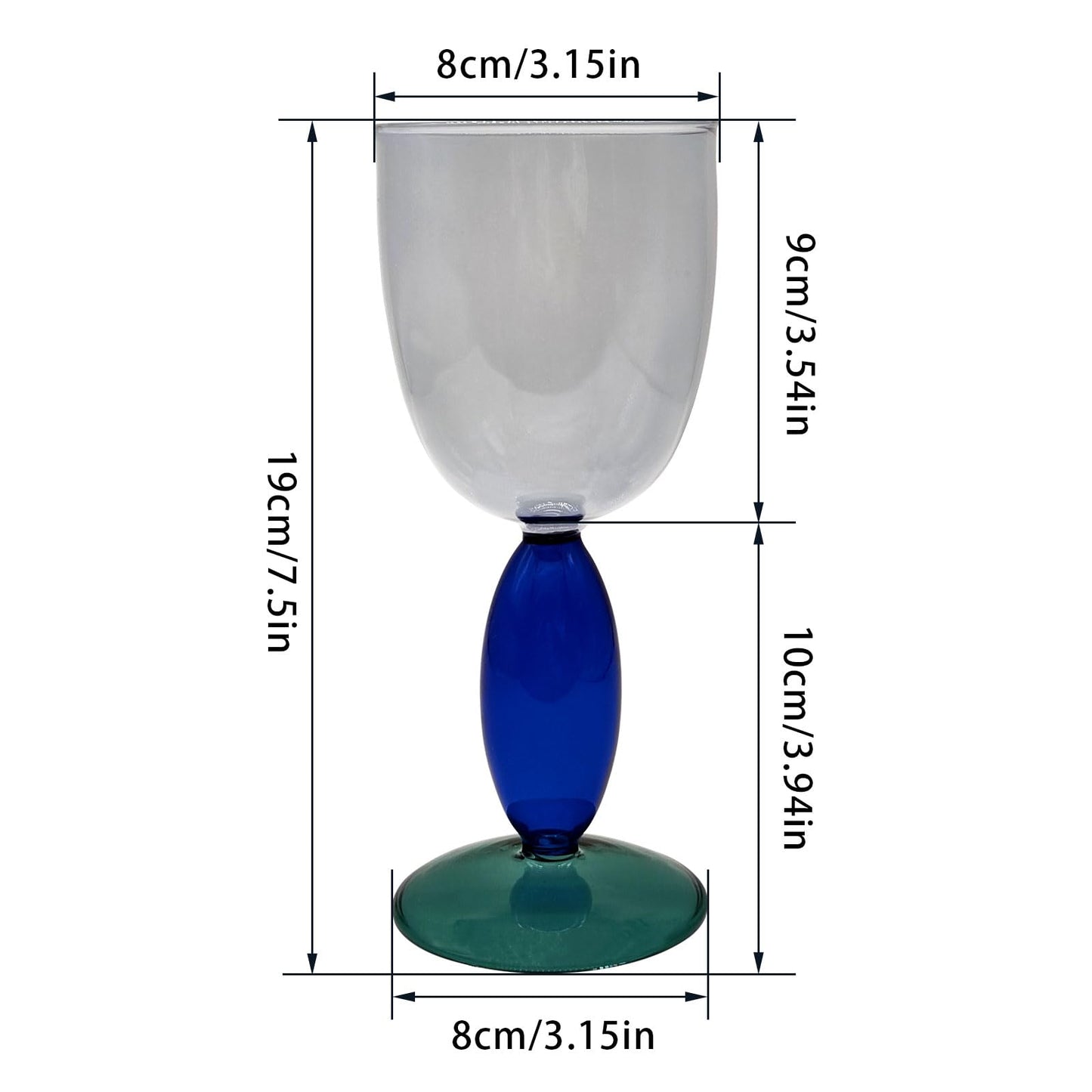 Creative Wine Glasses, 13.5 oz Red Wine Glass Colorful Wine Glass Goblet Wine Cocktail Juice Glass for Party Dinner Wedding Festival Kitchen Bar Celebration (1Pcs) (5)