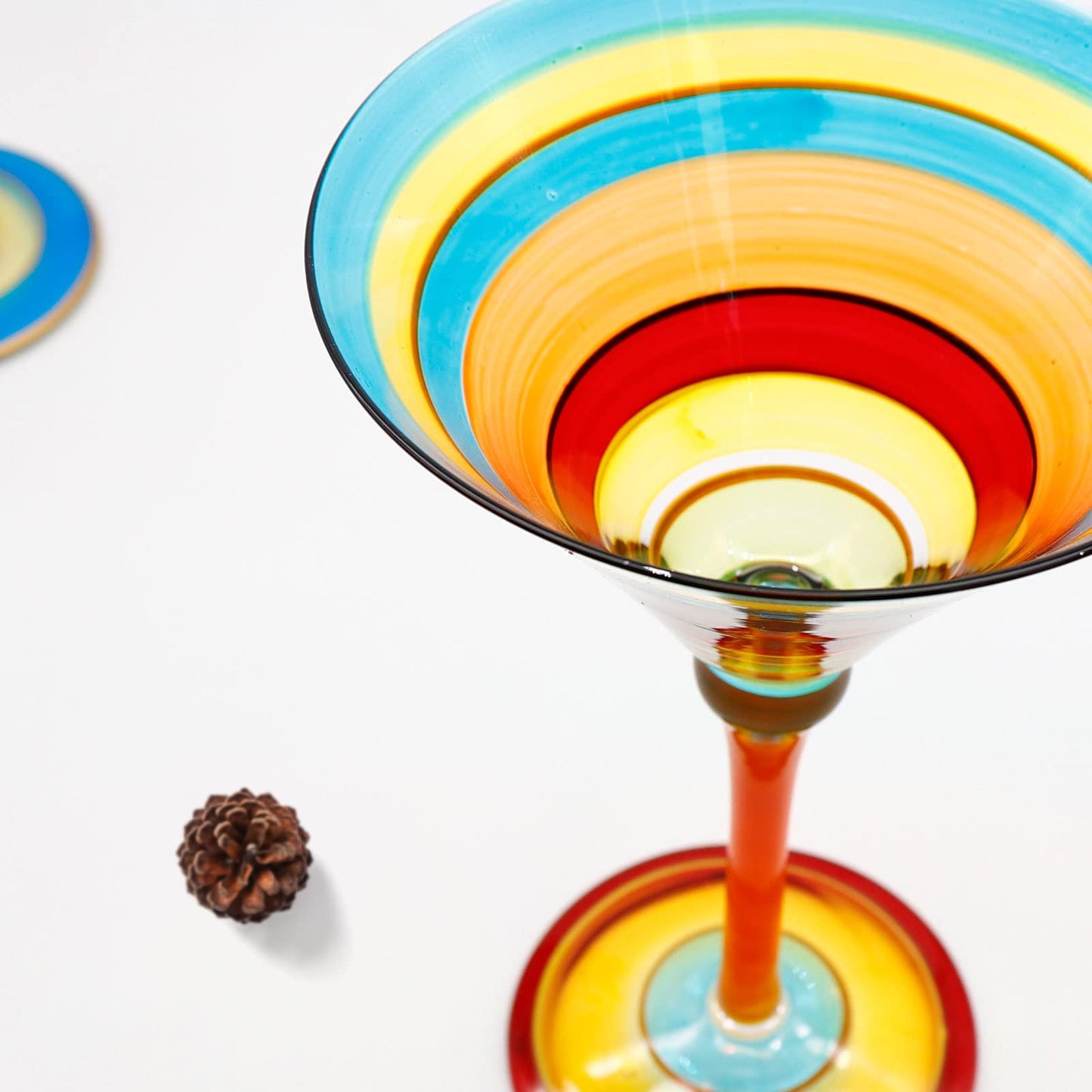 Fancy Artisan Lolita Hand-Painted Martini Glass with Stem