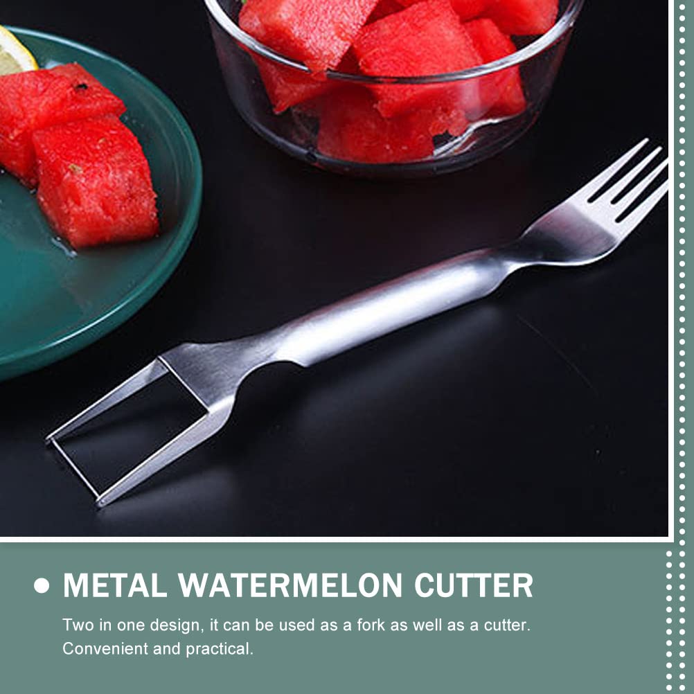 IMIKEYA 2PCS Watermelon Slicer Cutter2-in-1 Watermelon Slicer Stainless Steel Watermelon Cutter Slicer Fruit Forks Slicer Knife for Kitchen Gadget