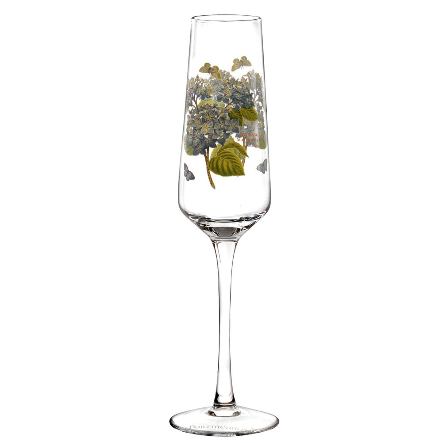 Portmeirion Botanic Garden 8oz Stemmed Champagne Flutes, Set of 4 - Assorted Floral Motifs, Stylish & Durable Glassware for Weddings, Home Bars, Special Occasions - Made in England