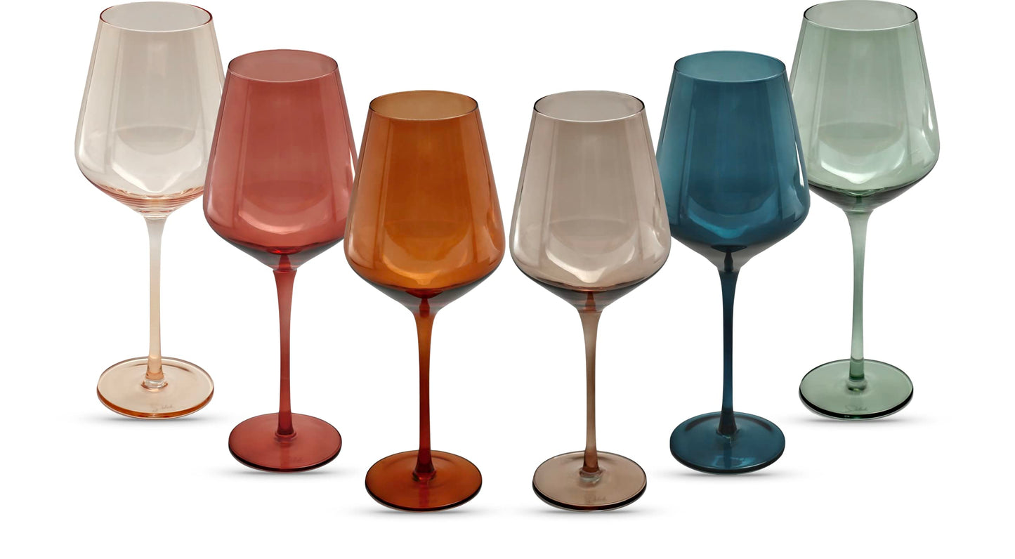 Saludi Colored Wine Glasses & Matching Champagne Flutes (as featured on Bachelor in Paradise)