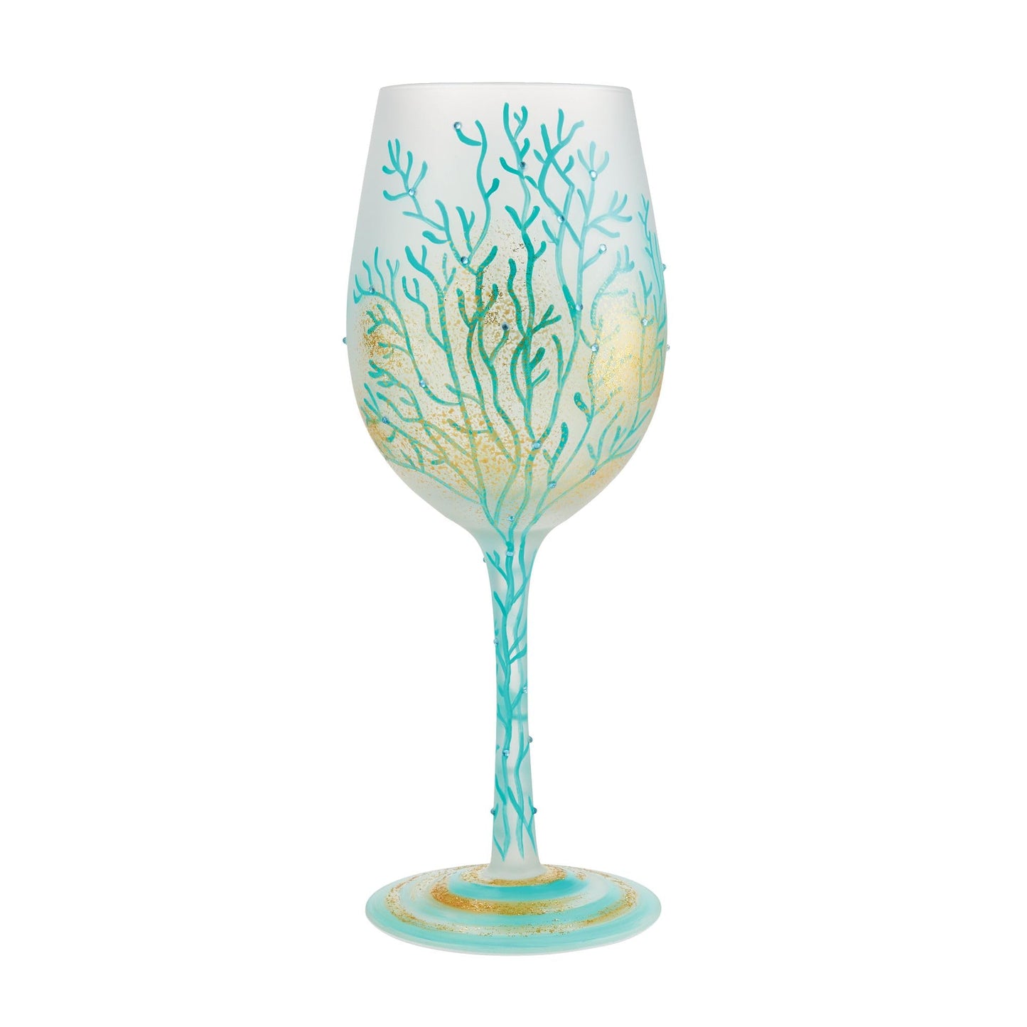Enesco Designs by Lolita Under the Sea Hand-Painted Artisan Wine Glass, 15 Ounce, Multicolor