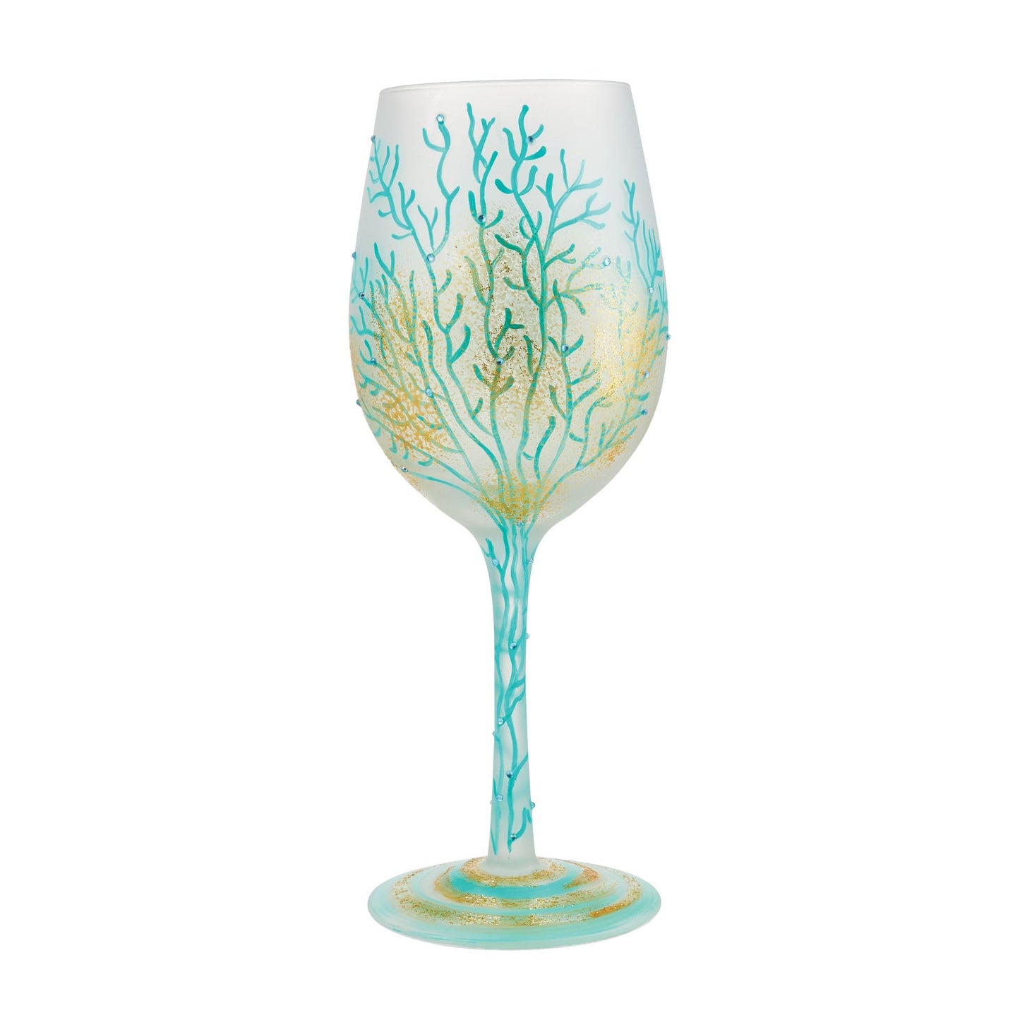 Enesco Designs by Lolita Under the Sea Hand-Painted Artisan Wine Glass, 15 Ounce, Multicolor