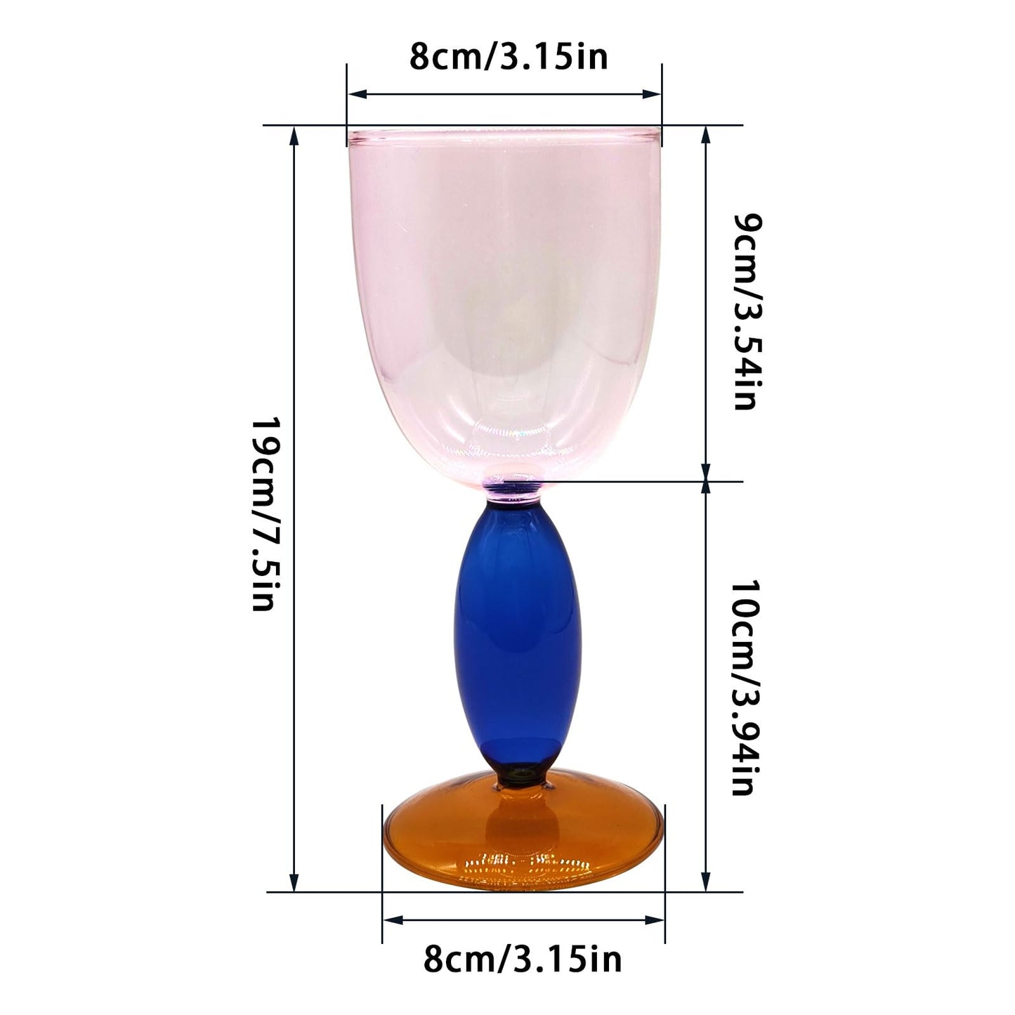 Creative Wine Glasses, 13.5 oz Red Wine Glass Colorful Wine Glass Goblet Wine Cocktail Juice Glass for Party Dinner Wedding Festival Kitchen Bar Celebration (1Pcs) (1)
