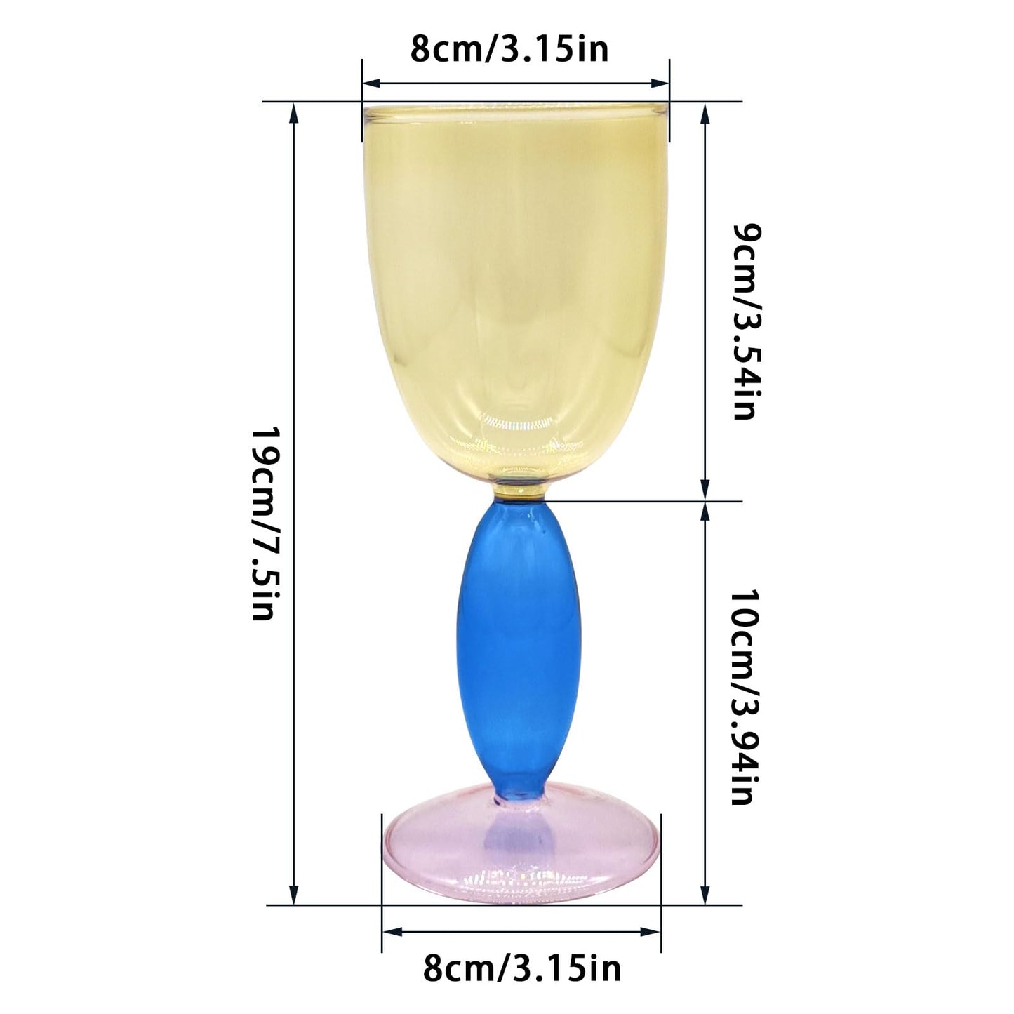 Creative Wine Glasses, 13.5 oz Red Wine Glass Colorful Wine Glass Goblet Wine Cocktail Juice Glass for Party Dinner Wedding Festival Kitchen Bar Celebration (1Pcs) (4)