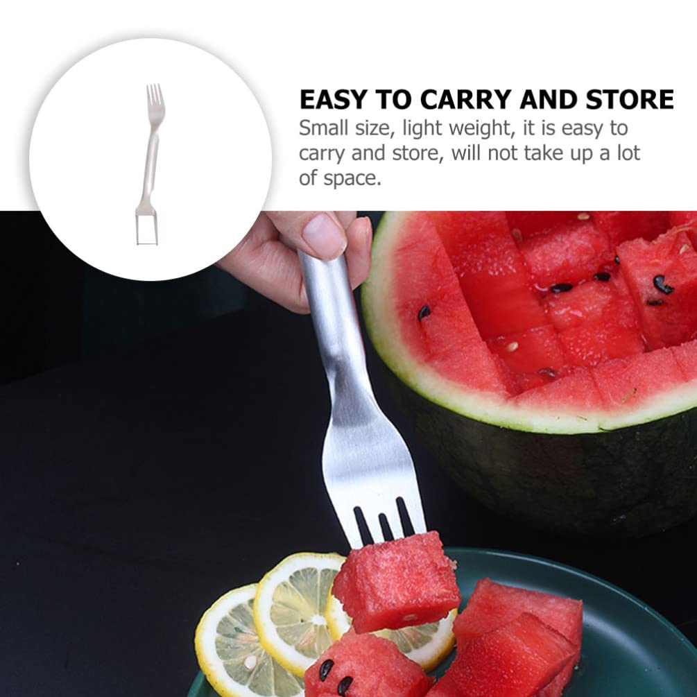 IMIKEYA 2PCS Watermelon Slicer Cutter2-in-1 Watermelon Slicer Stainless Steel Watermelon Cutter Slicer Fruit Forks Slicer Knife for Kitchen Gadget