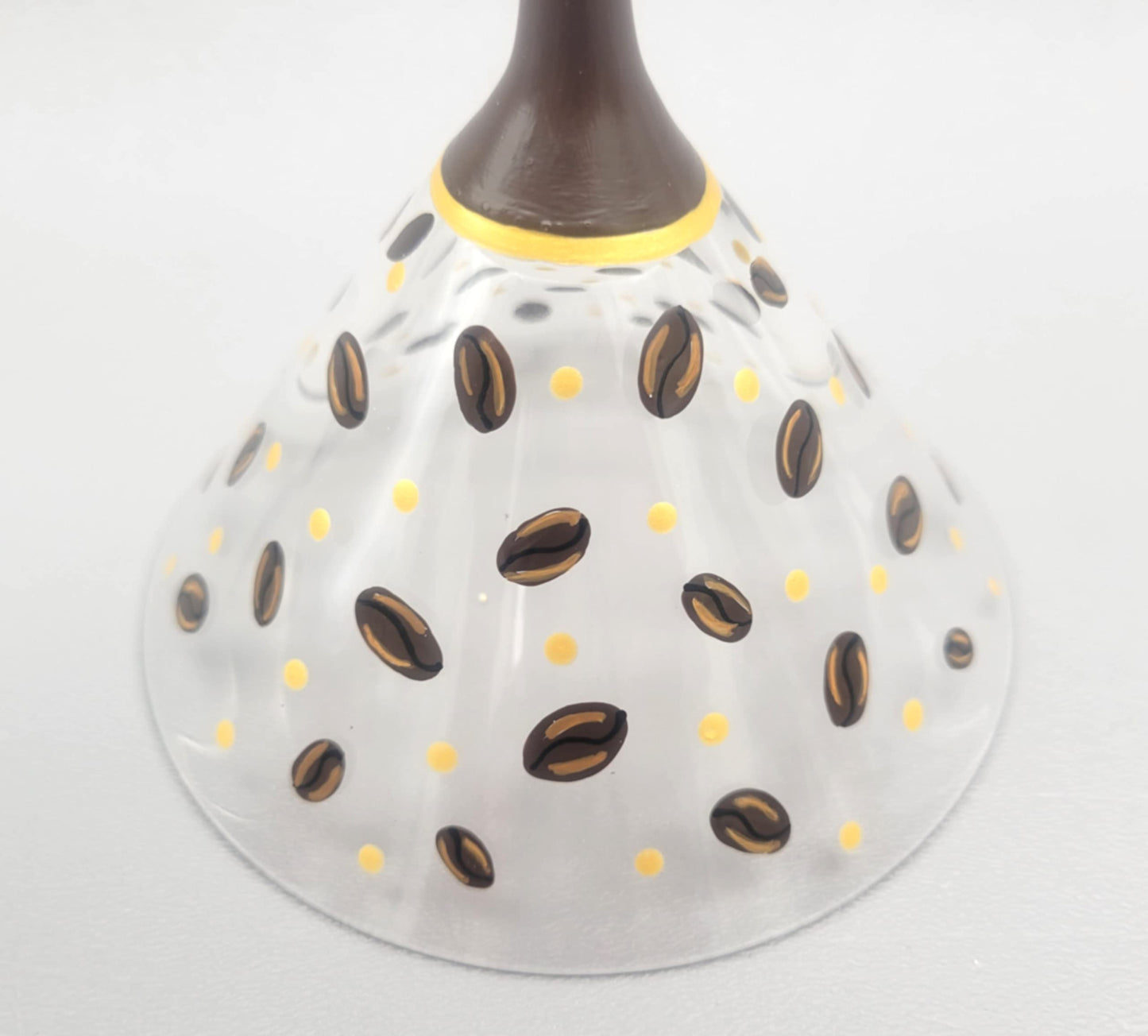 Espresso Themed Martini Glass - Hand Painted - Coffee Beans - Fancy, Elegant - Cocktail Gift