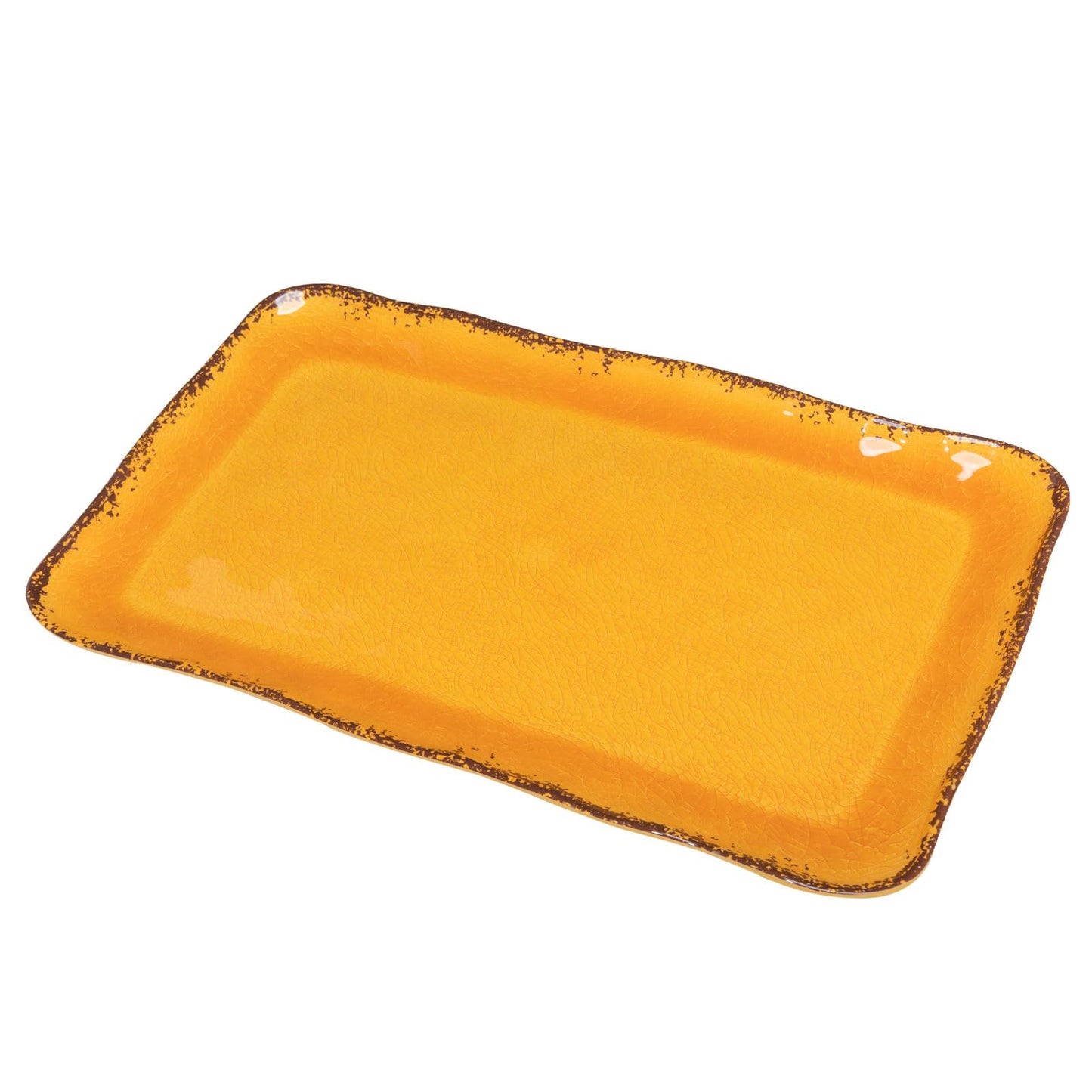 Deep Gold Melamine Farmhouse Rectangular Serving Platter Sets, 17.5" x 10" Melamine Large Serving Tray Sets,100% Melamine, Dishwasher Safe, BPA Free, Lightweight and Unbreakable,Gold