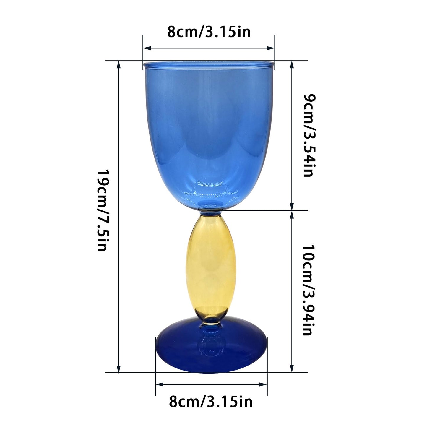 Creative Wine Glasses, 13.5 oz Red Wine Glass Colorful Wine Glass Goblet Wine Cocktail Juice Glass for Party Dinner Wedding Festival Kitchen Bar Celebration (1Pcs) (2)