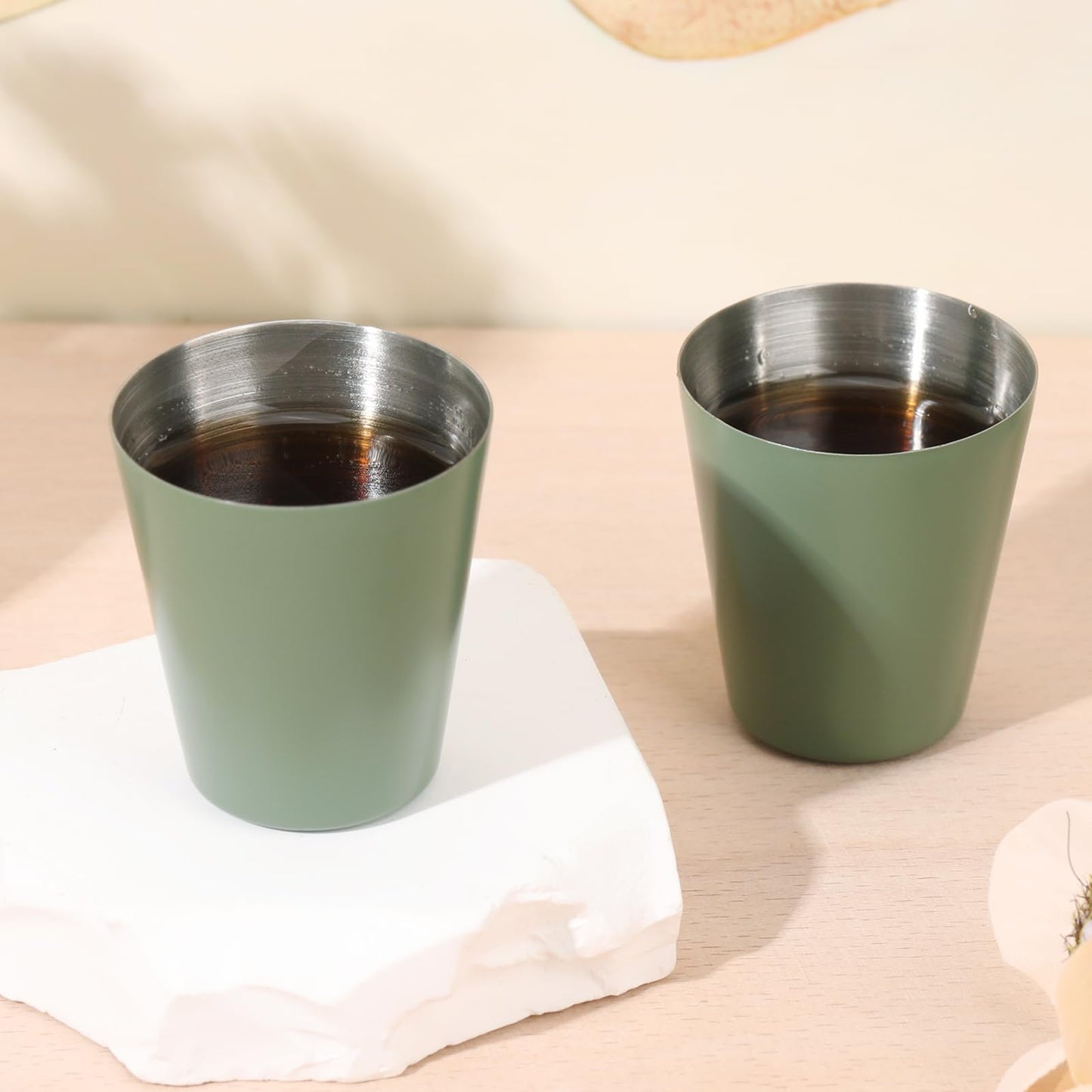 12 Pack Metal Shot Glasses 1oz Green Shot Glasses pool Shot Glasses Set Of 12 Sage Green Cups Stainless Steel Shot Glasses Small Shot Glasses For Bar Party Cocktail Restaurant Barware Gift (1.5 Inch)