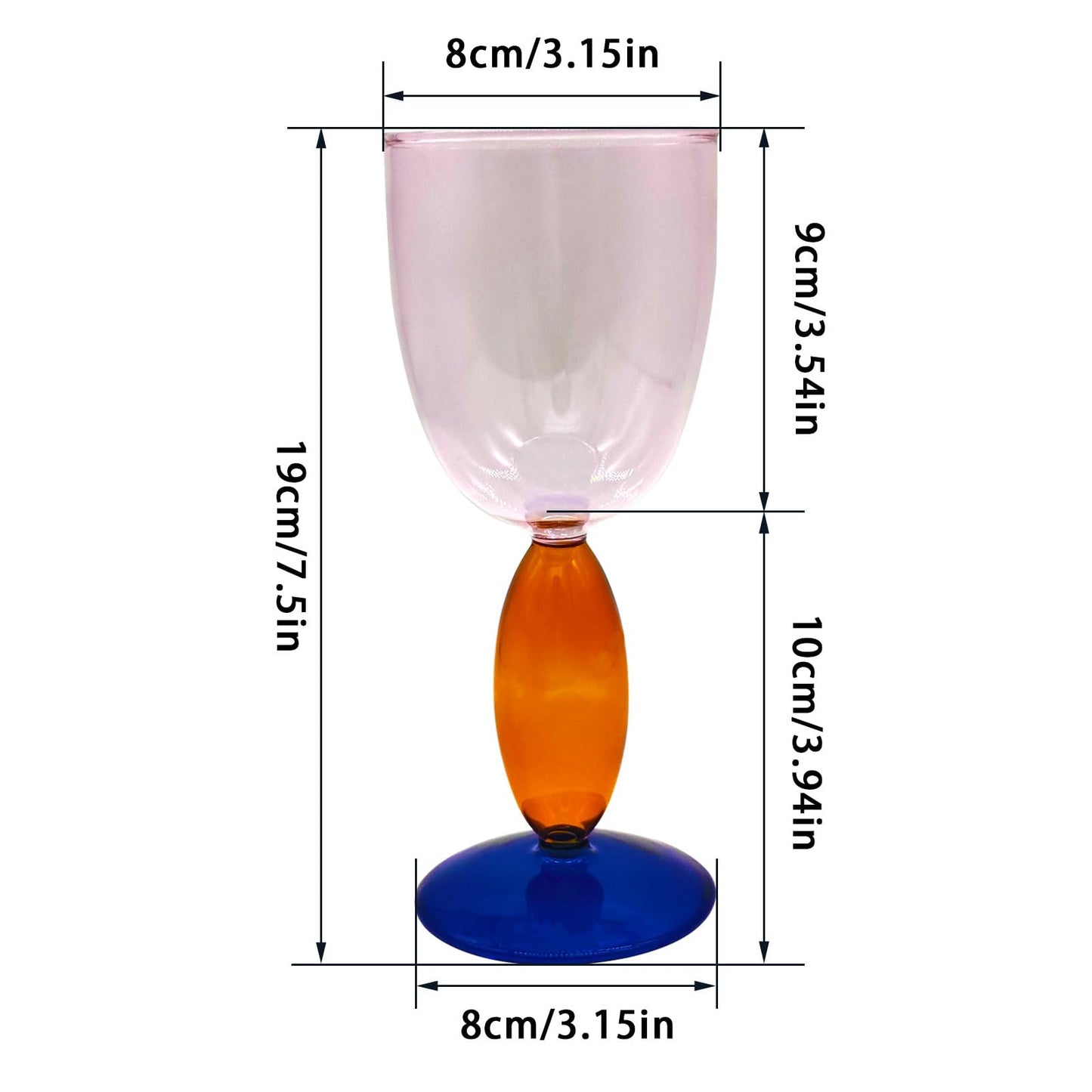 Creative Wine Glasses, 13.5 oz Red Wine Glass Colorful Wine Glass Goblet Wine Cocktail Juice Glass for Party Dinner Wedding Festival Kitchen Bar Celebration (1Pcs) (3)