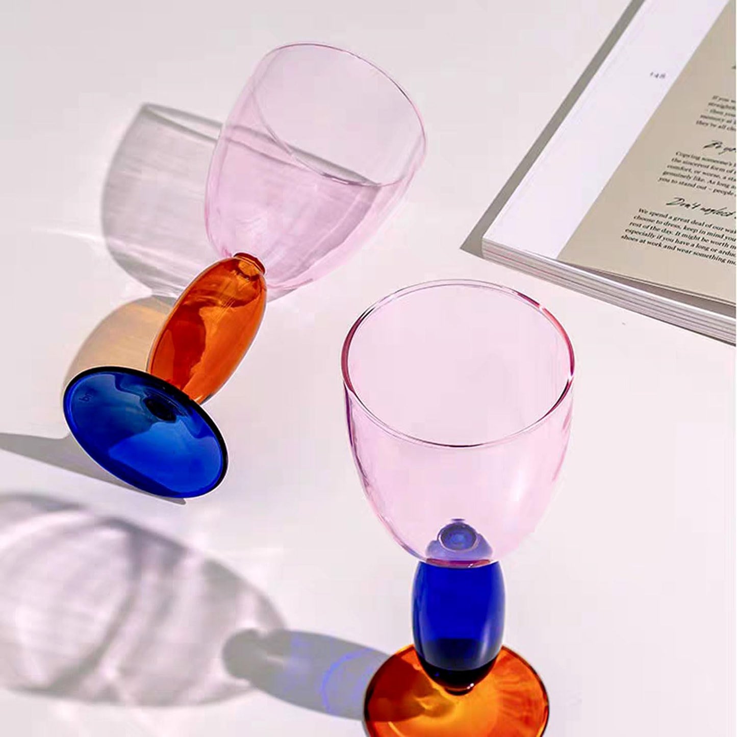 Creative Wine Glasses, 13.5 oz Red Wine Glass Colorful Wine Glass Goblet Wine Cocktail Juice Glass for Party Dinner Wedding Festival Kitchen Bar Celebration (1Pcs) (3)