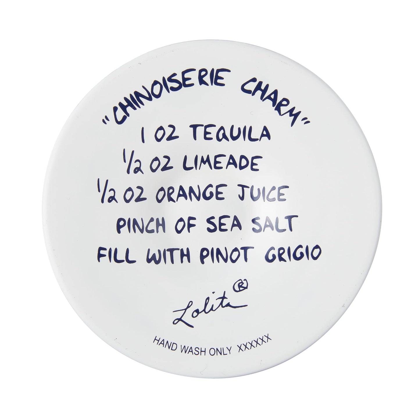 Enesco Lolita Designs Blue Chinoiserie Charm Floral Hand-Painted Artisan Wine Glass, 15 Oz.
