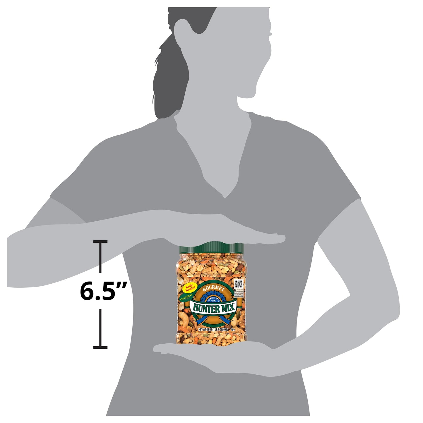 Southern Style Nuts Gourmet Hunter Mix, 23 Ounces, Sesame Sticks, Peanuts, Sunflower Kernels, Almonds, Cashews, and Pepitas