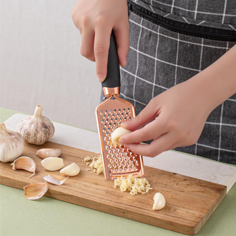 White & Gold Kitchen Tools and Gadgets - Luxe 7PC Cooking Tools and Gadgets with Anti-Slip Handles, Gold Utensils Set, Gold Kitchen Accessories,Premium Kitchen Gadget Set (Rose gold & black)
