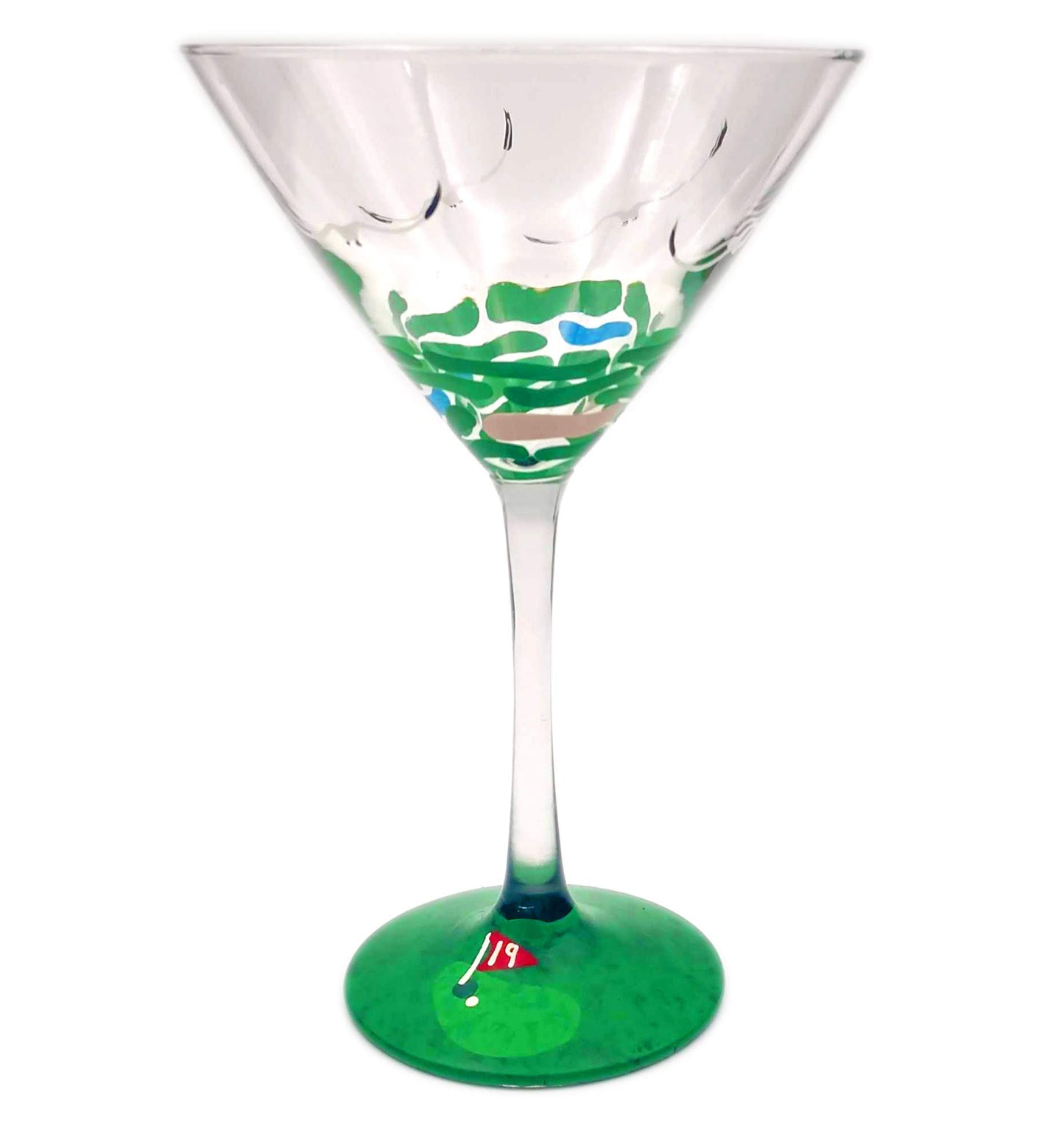 Golf Martini Glass - Hand Painted - 19th Hole - Gift for Him, Dad, Golfer