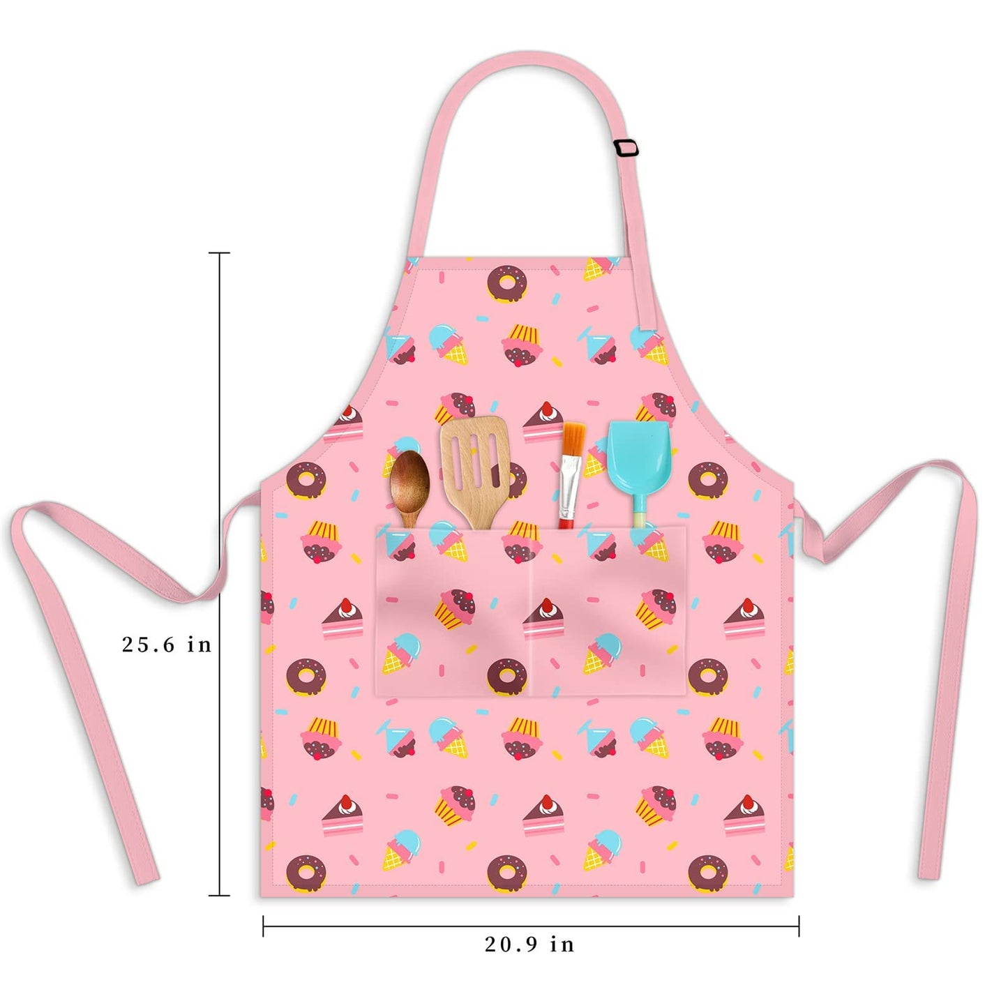 Kids’ Apron for Cooking, Baking, Painting, Crafting, and Gardening - Pastries, Strawberry or Unicorn Theme