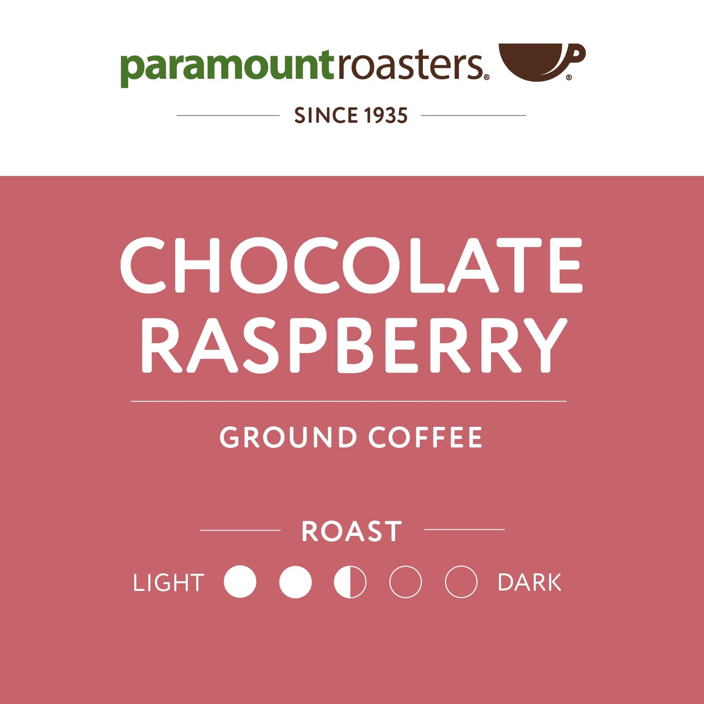 Paramount Roasters Chocolate Raspberry Flavored Ground Coffee, 12 oz medium roast, Paramount Coffee Company