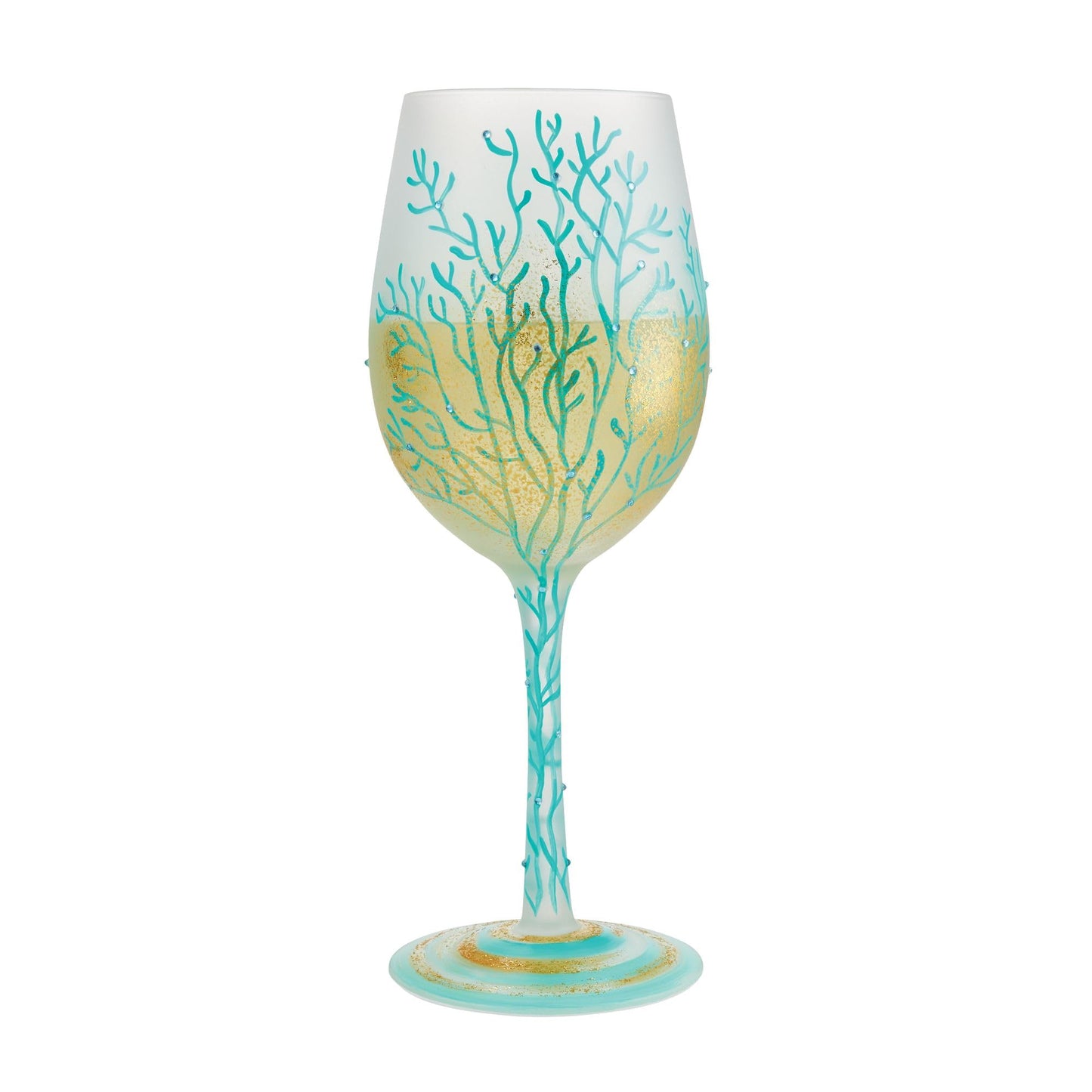Enesco Designs by Lolita Under the Sea Hand-Painted Artisan Wine Glass, 15 Ounce, Multicolor