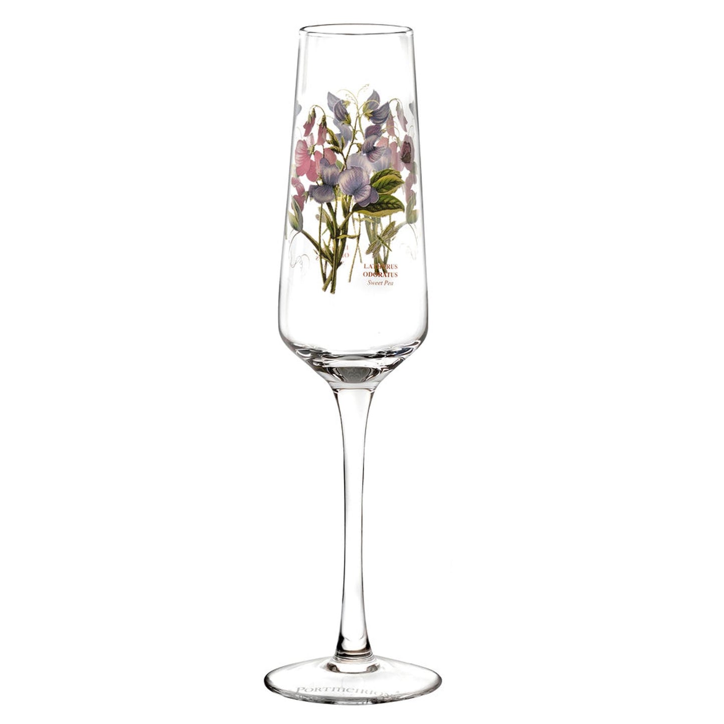 Portmeirion Botanic Garden 8oz Stemmed Champagne Flutes, Set of 4 - Assorted Floral Motifs, Stylish & Durable Glassware for Weddings, Home Bars, Special Occasions - Made in England