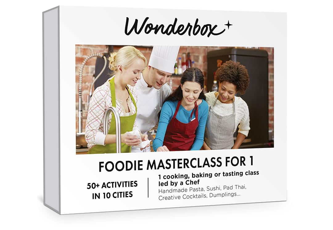 WONDERBOX – Experience Gift – Foodie Masterclass – 1 Cooking, Baking or Tasting Class led by a Chef - Find Original Gift