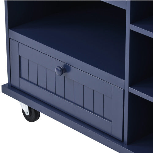 Kitchen Island Cart With Storage Cabinet and Two Locking Wheels