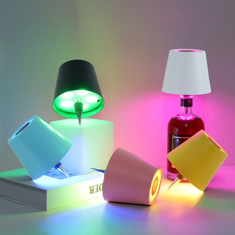 Light Up Your Favorite Wine or Spirits Bottle and Turn It Into a Cool Lamp with this Rechargeable Light-Up Lampshade in Multiple Colors