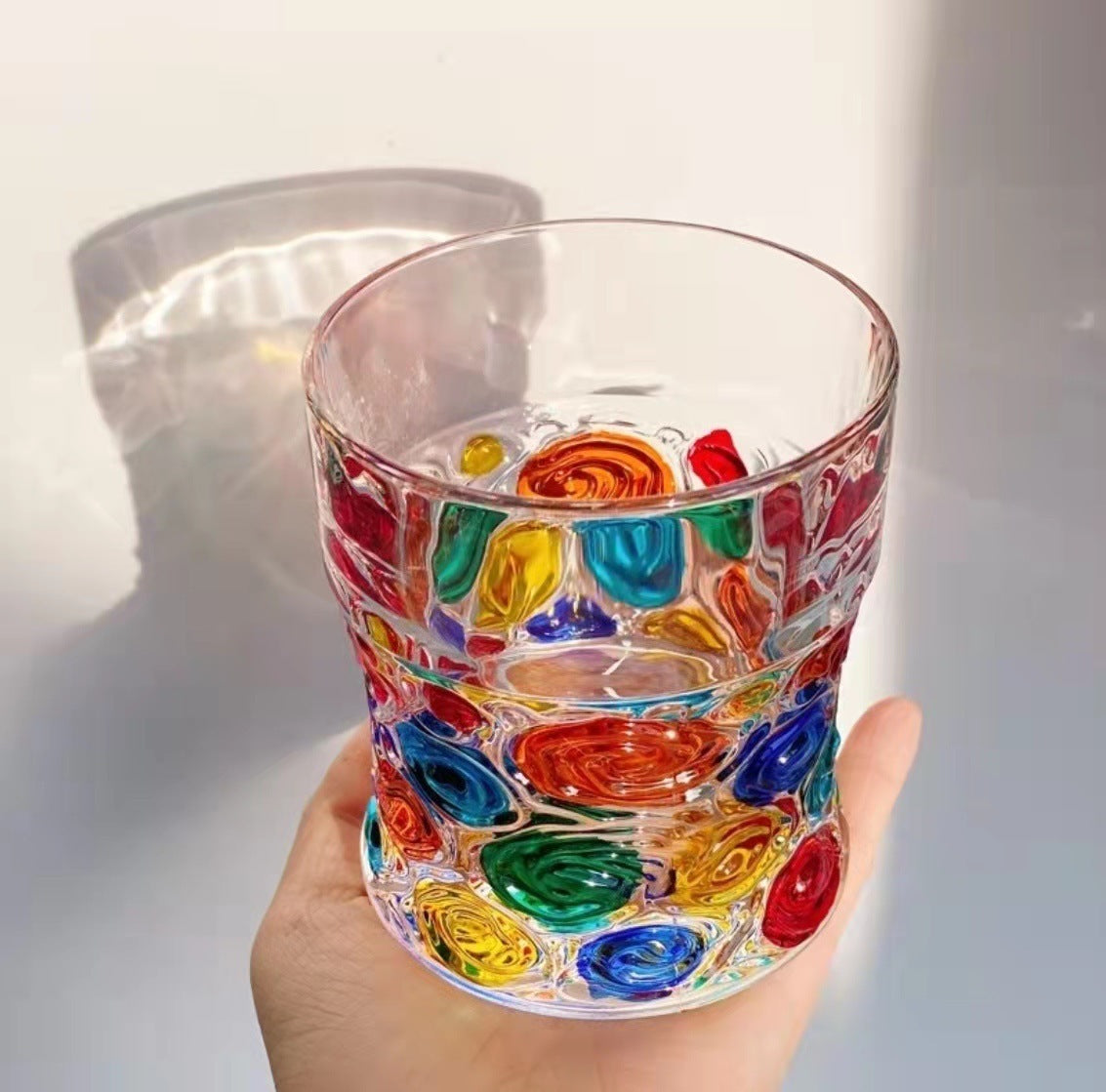 Colorful Hand-Painted Cloud Crystal Glass