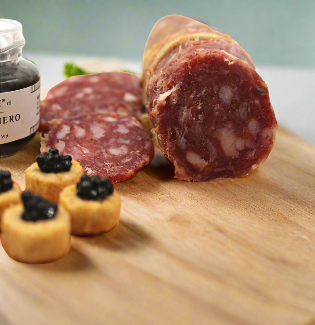Fortuna's All Natural Salami with Black Truffle - Tartufo, 8 oz. Stick, Made in USA from 100% Natural Pork, Naturally Cured for a Rich Flavor - Perfect for Charcuterie Boards and Gourmet Snacking