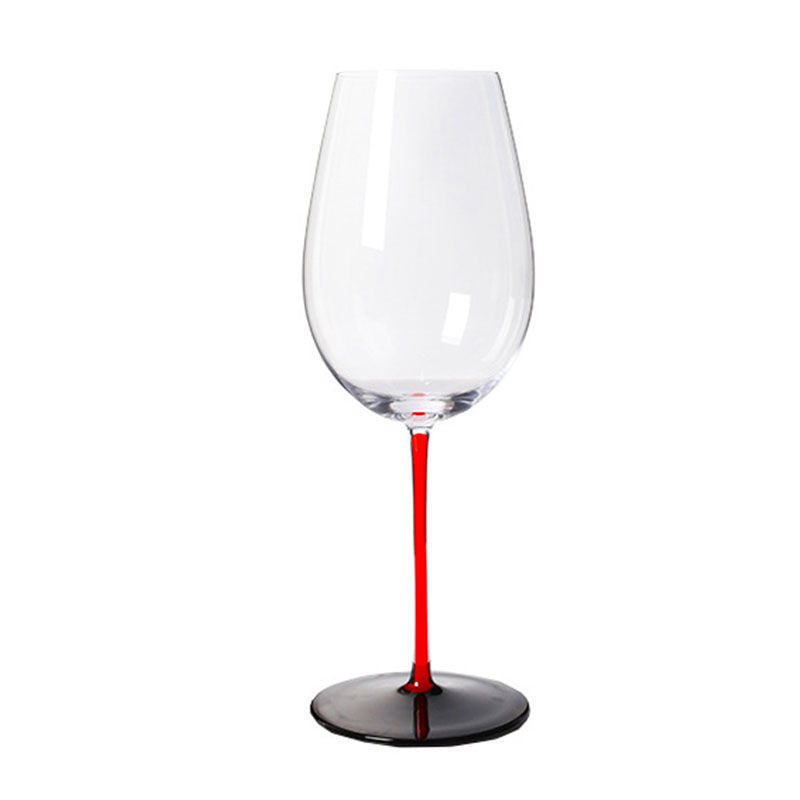Lead-Free Crystal Wine Glasses with Colorful Stems and Standout Black Bases