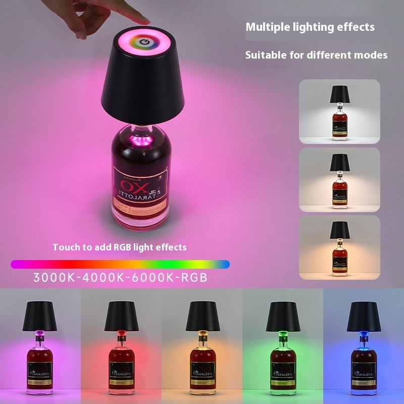 Light Up Your Favorite Wine or Spirits Bottle and Turn It Into a Cool Lamp with this Rechargeable Light-Up Lampshade in Multiple Colors