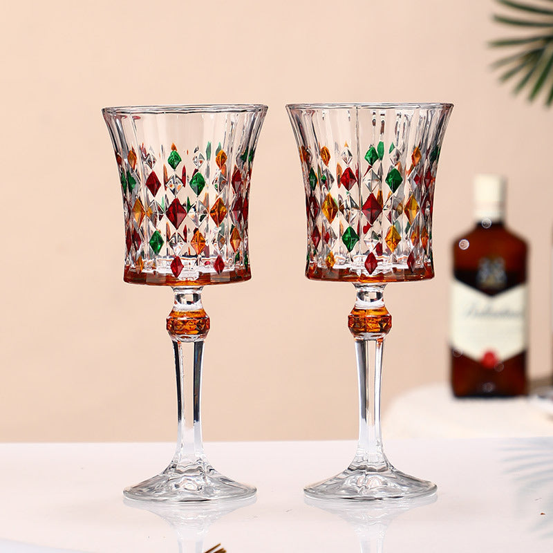 Hand-Painted Rotating Wine Decanter – Creative Gold-Painted Gyro Tumbler