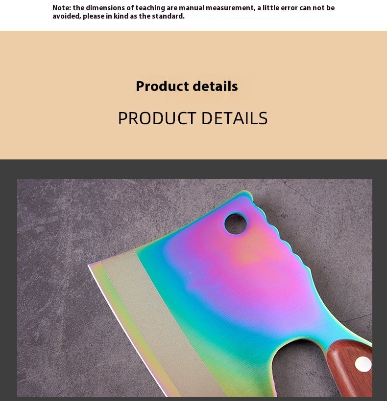 Colorful Kitchen Knife with Wood Grain Handle