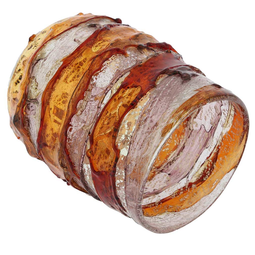 GlassOfVenice Murano Sbruffo Tumler - Golden Brown Purple