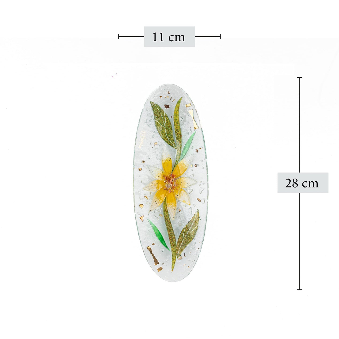 Sospiri Venezia Glass Decorative Plate Murano Glass Decorative Bowl, Gift Decoration Centerpiece Floral Decor, Catchall Bowl Catchall Tray for Entrance Table Console Living Room Dining Table 11"x4"