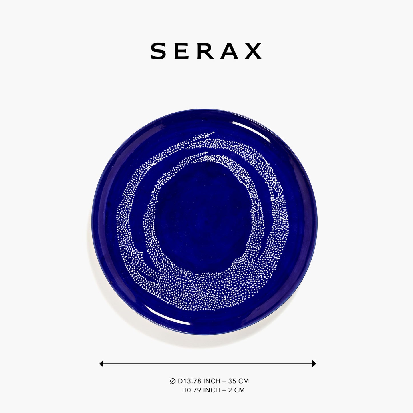 Serax Dark Blue White Serving Plate | Feast tableware by Ottolenghi | Serving Tray Dish Set for 1 | Stoneware Microwave Safe Plates | Farmhouse Kitchen and Dinnerware Sets for Home, Party