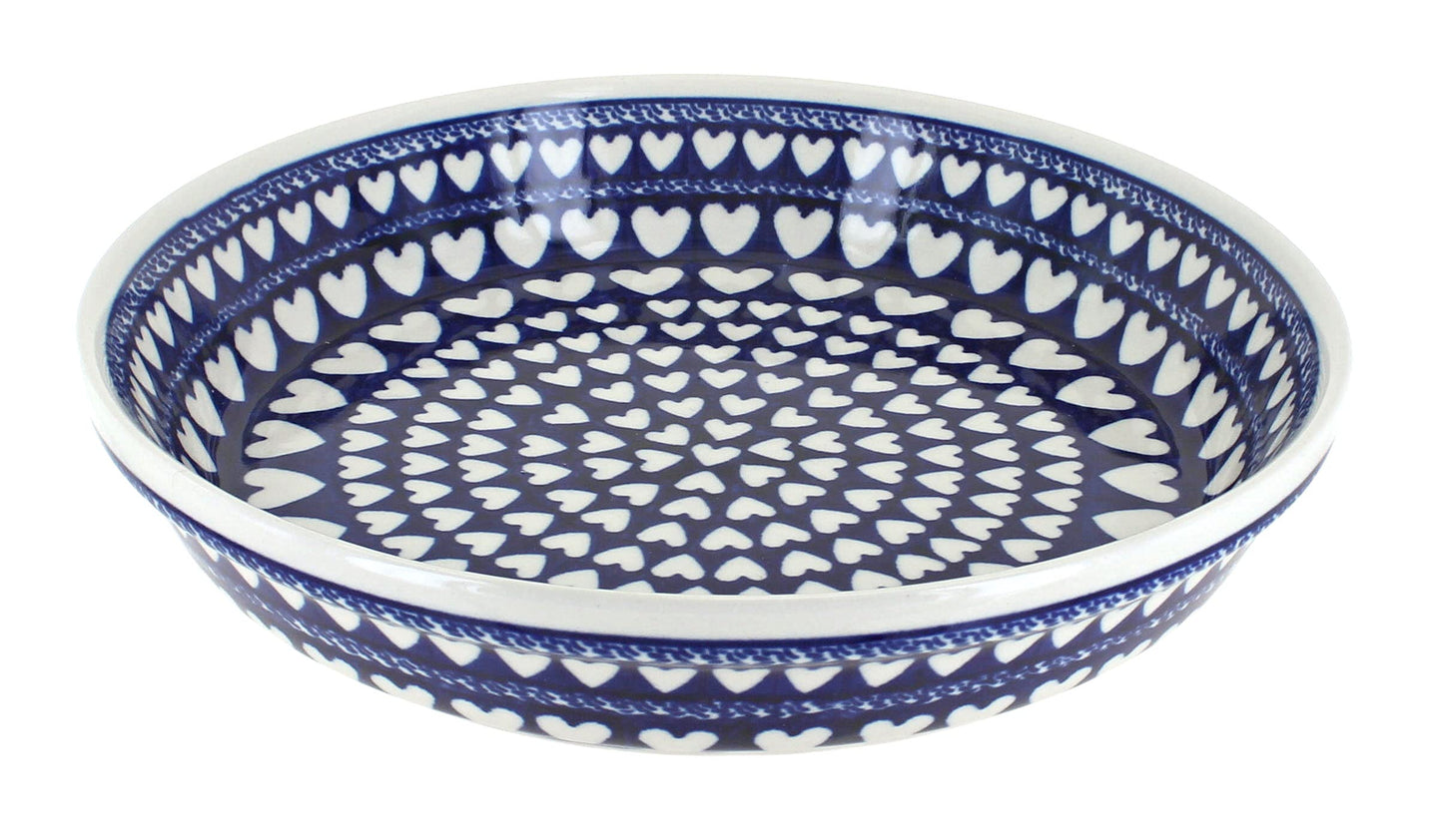 Blue Rose Polish Pottery Valentina Pie Plate