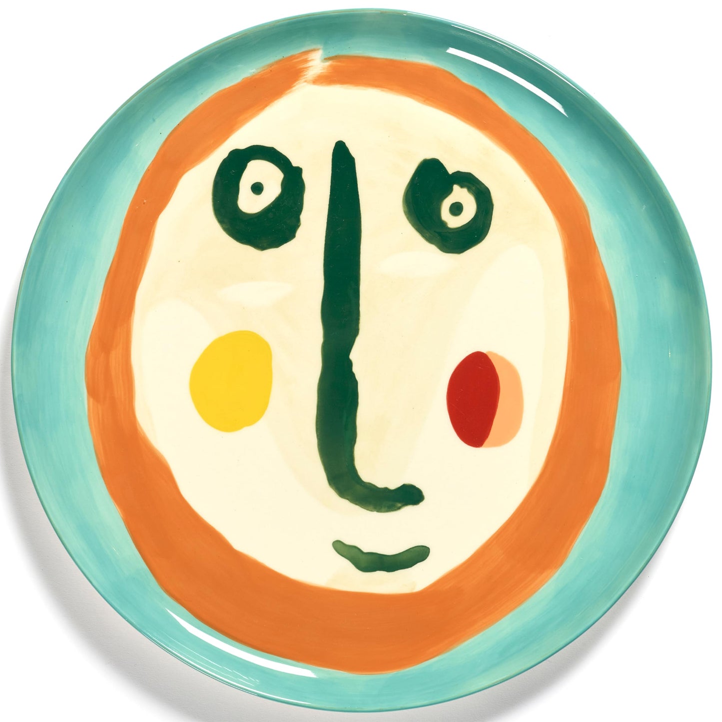 Serax Blue Serving Plate with Face | Feast tableware by Ottolenghi | Serving Tray Dish Set for 1 | Stoneware Microwave Safe Plates | Farmhouse Kitchen and Dinnerware Sets for Home, Party